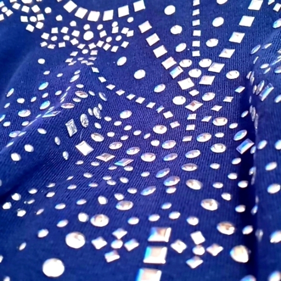 𝅺Style & Co Lg Round Neckline 3/4 Inch Sleeves Silver Stud Detail on Front - Picture 6 of 6